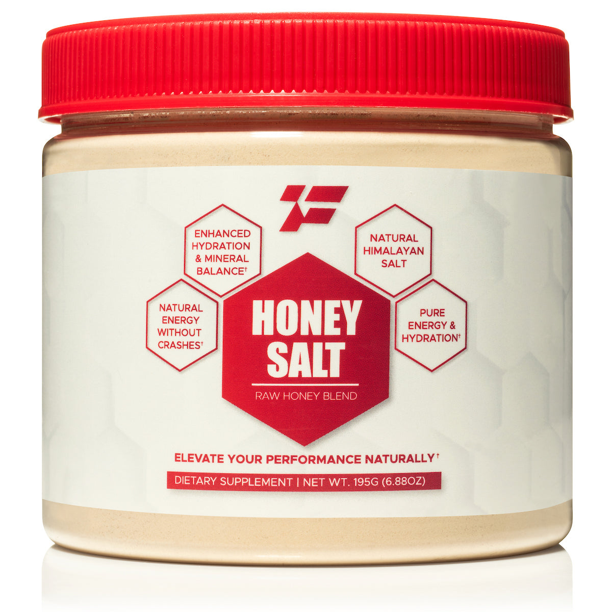 Flight Honey Salt 250g container front view showing clean white label with bold red branding